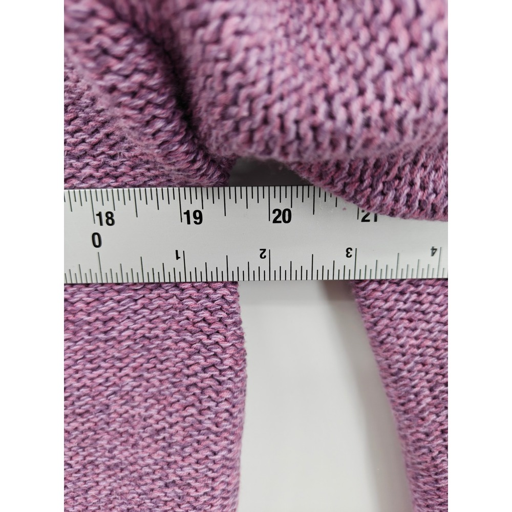 LL Bean Womens Purple Heather 100% Cotton Garter Stitch Crewneck Sweater Large - Picture 3 of 7